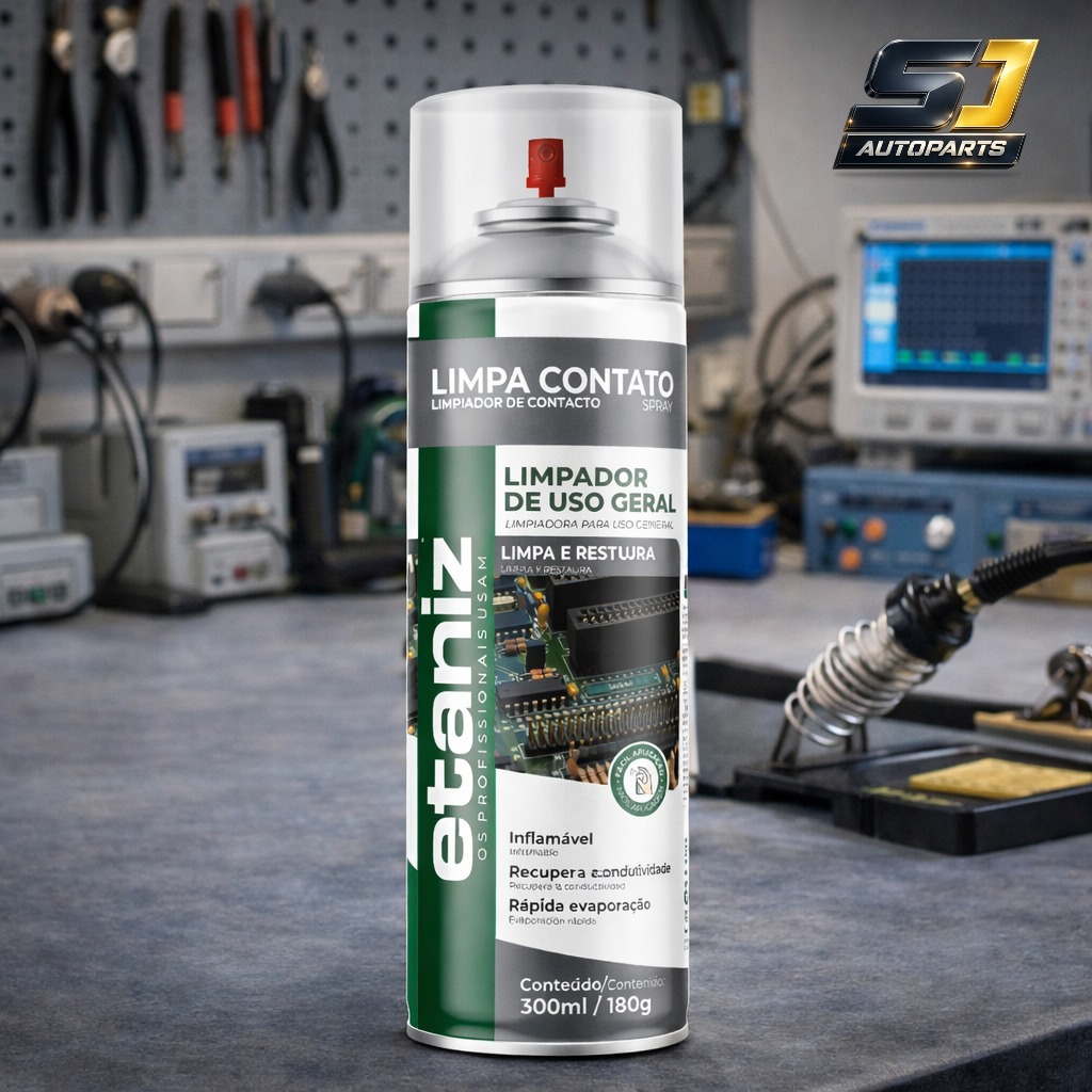 Limpa Contato Spray Etaniz 300ml Componente Eletrônico Secagem Rápida