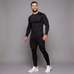 Calça Térmica Com Proteção Solar UV 50+ Segunda Pele Esportiva Treino Compressão Frio Calor Malha Fria