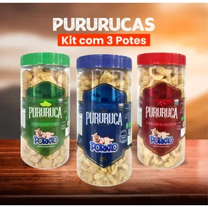 Pururuca Porkão 120g Kit 3 Potes Torresmo Crocante Snack Petisco Pronto