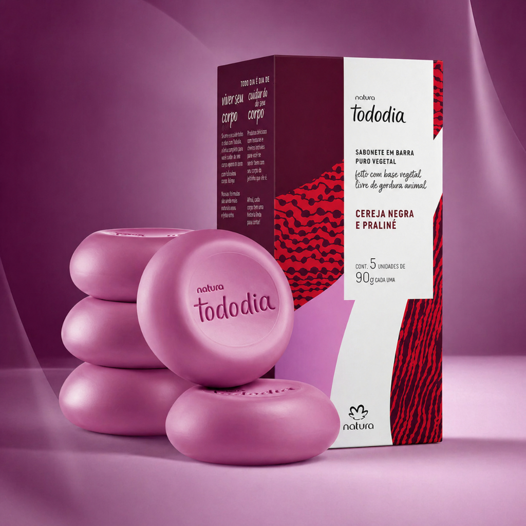 Natura Sabonete Tododia - Cereja Negra e Praliné 5x90g