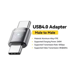 Adaptador USB-C macho para USB-C macho 240w 40Gbps - Essager