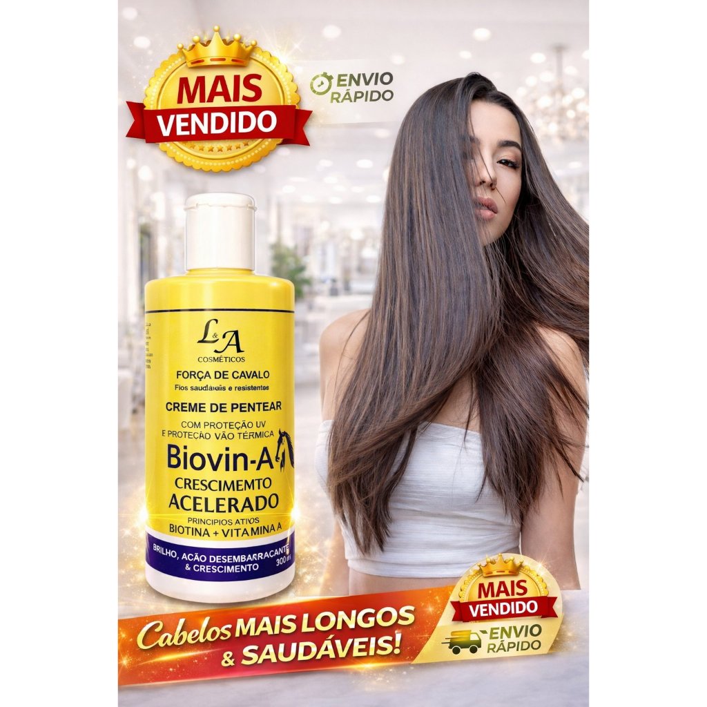 Creme para Pentear Biovin-A 300ml Original Definição Máxima Cachos Sem Frizz Hidratação Envio Rápido Oferta