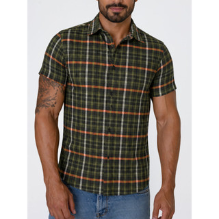 Camisa Social Masculino Manga Curta De Botão Lisa Masculina Botões SlimFit Casual Azul Preta Branca