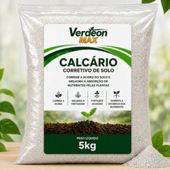 Calcário Dolomítico Corretivo de Solo e pH Calcio Adubação Completa 5kg Plantas Flores Gramados Frutiferas
