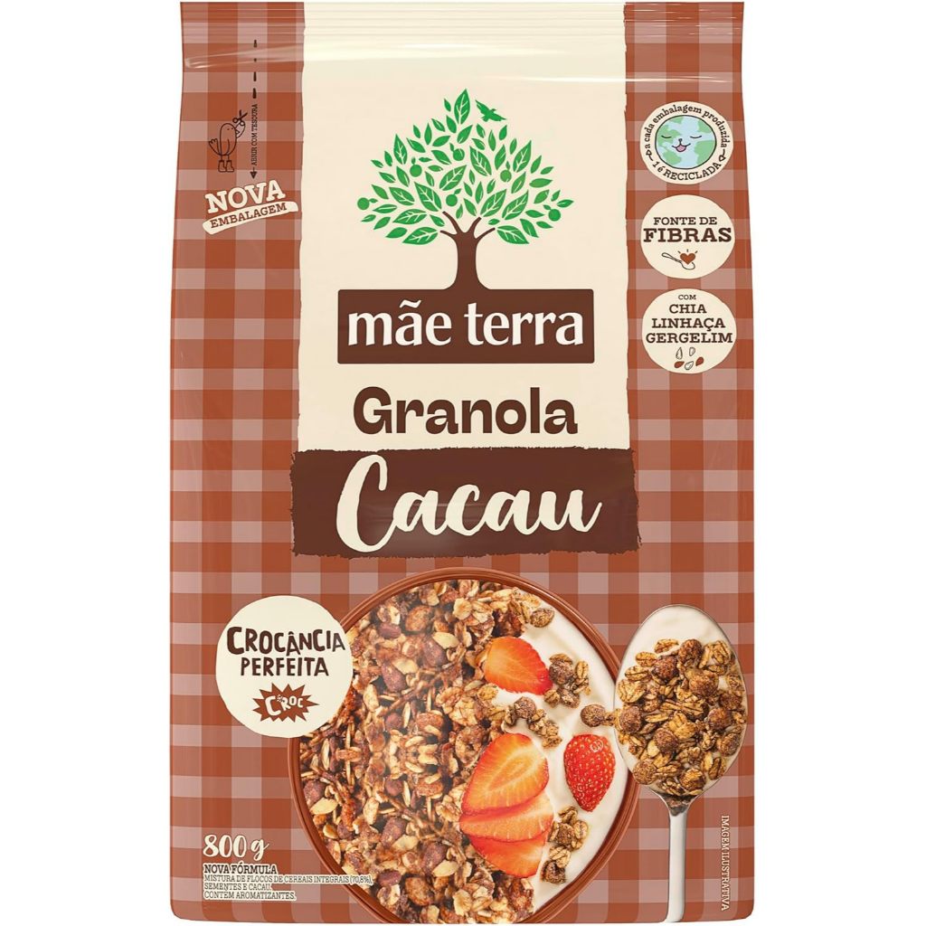 Granola Cacau Vegana 800g Mãe Terra