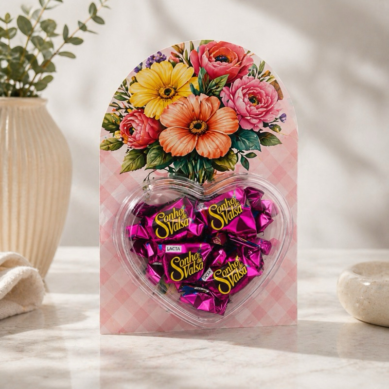 Kit 10 a 50 Cartão Buquê de Flores Gigante 26x18cm | Todas Ocasiões - Ideal para Caixa Coração G620