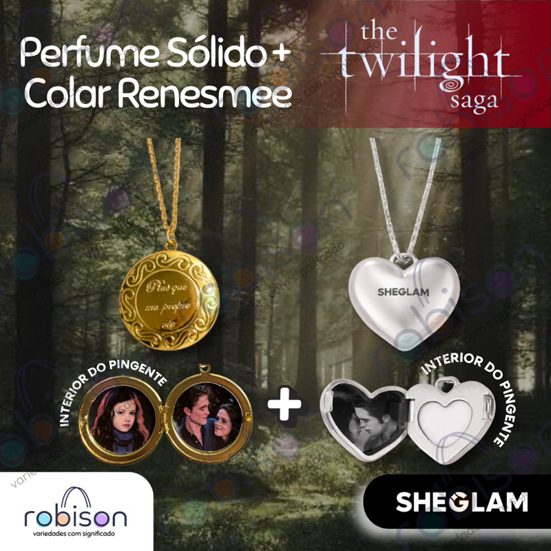 Kit Colar Renesmee + Perfume Sólido Sheglam Saga Crepúsculo Twilight