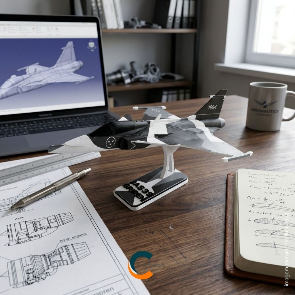 Maquete de Avião Decorativo e Colecionável Decorative Plane Avião  JAS39 GRIPEN