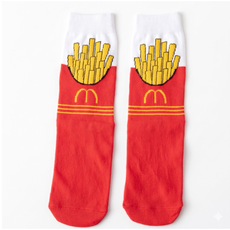 MEIAS ESTAMPADA DE BATA FRITA MEIAS DIVERTIDAS ESTILOSAS