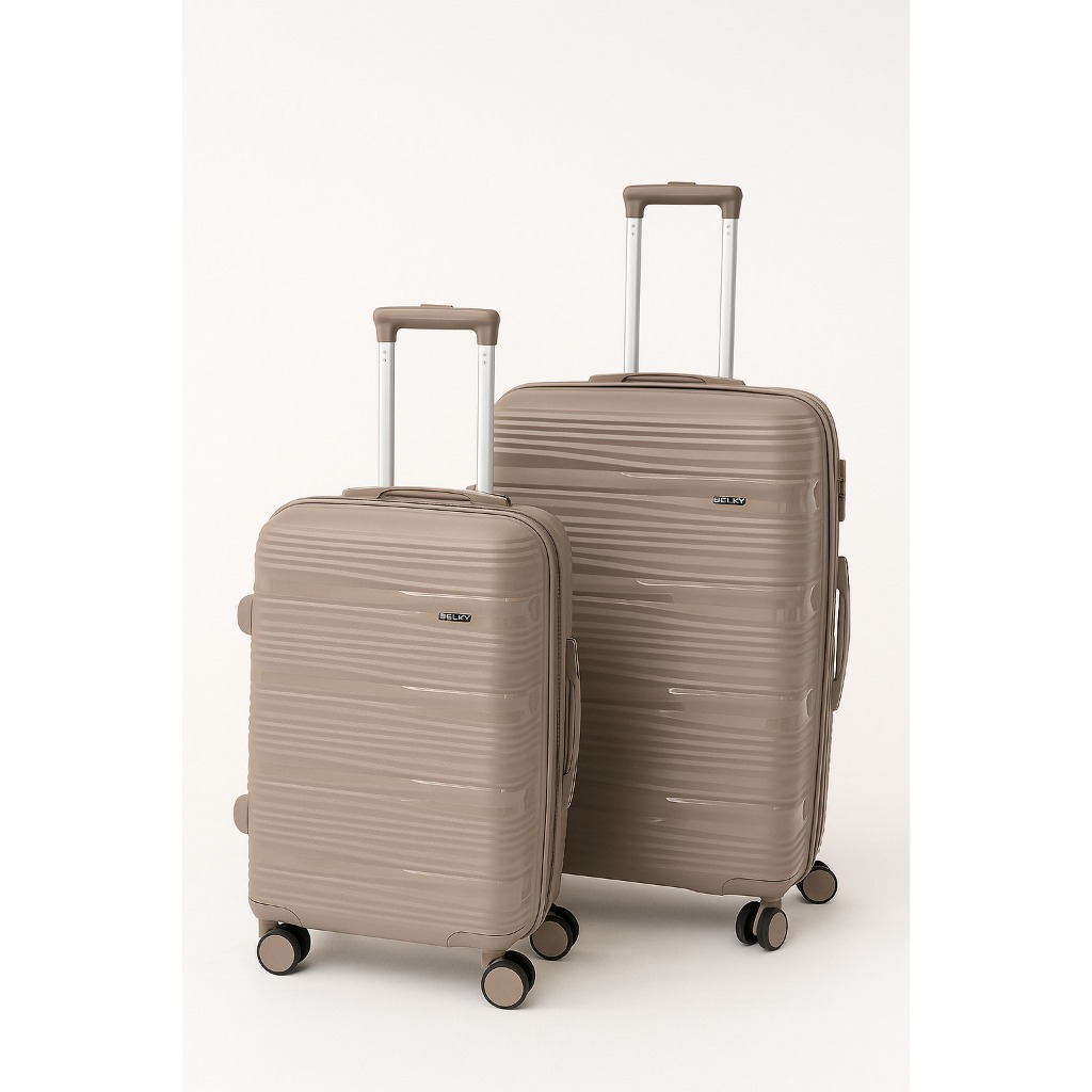 Kit 2 Malas de Viagem 10kg 32kg Polipropileno Pequena e Grande Rodas 360 Cadeado TSA Rígida Despacho