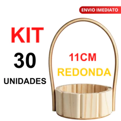Kit 30 Cesta Mini Redonda 11 Centímetros
