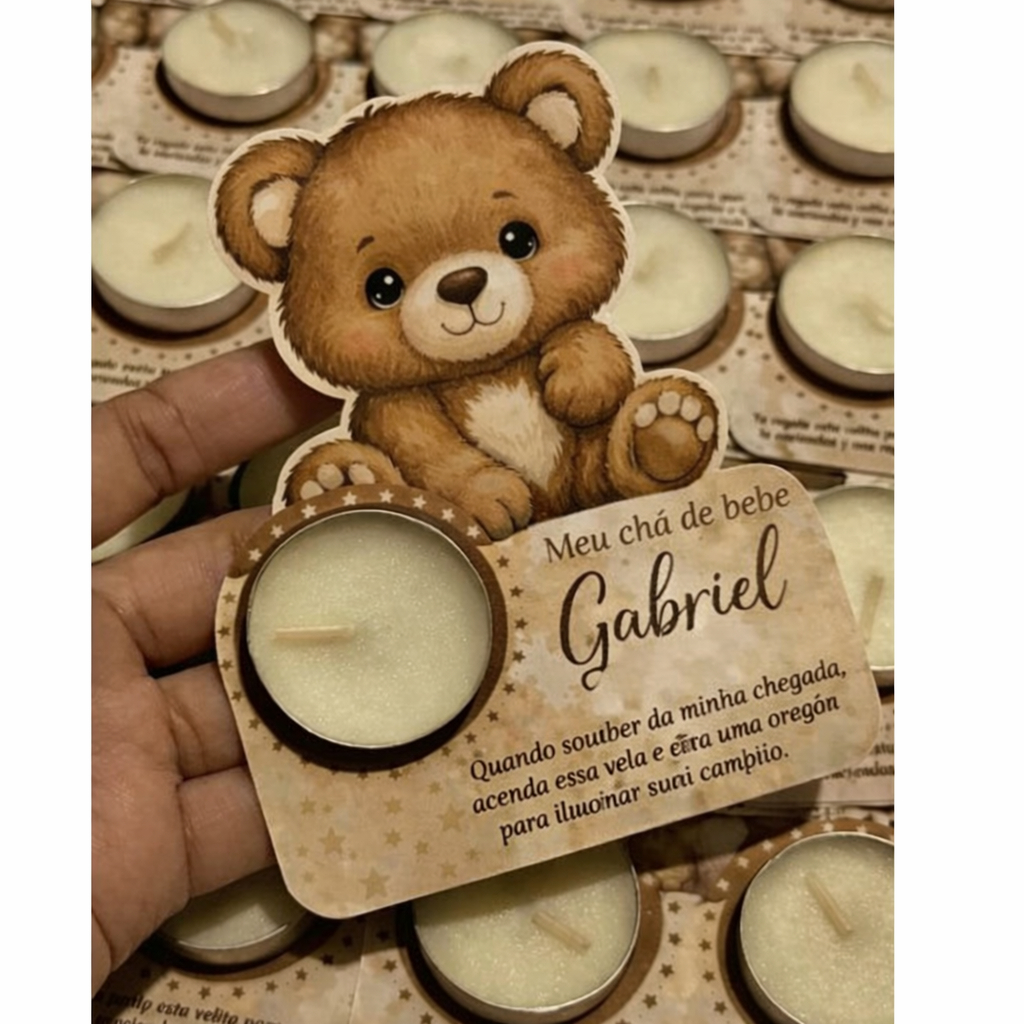 kit 50 unidades Lembrancinha vela aromática com TAG personalizada, lembrancinha de aniversário, chá de bebê e Batizado.