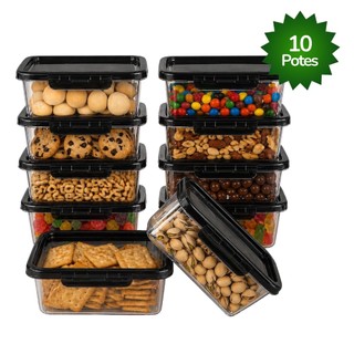 Kit 5-10 Marmitas Potes 850ml Travas Laterais hermeticas - Livres de BPA Alimentos organi…
