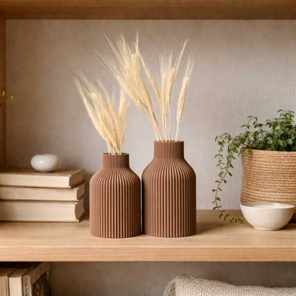 Kit 2 Vasos Decorativos Nórdicos Modernos Minimalistas - Sala Estante Aparador Escritório