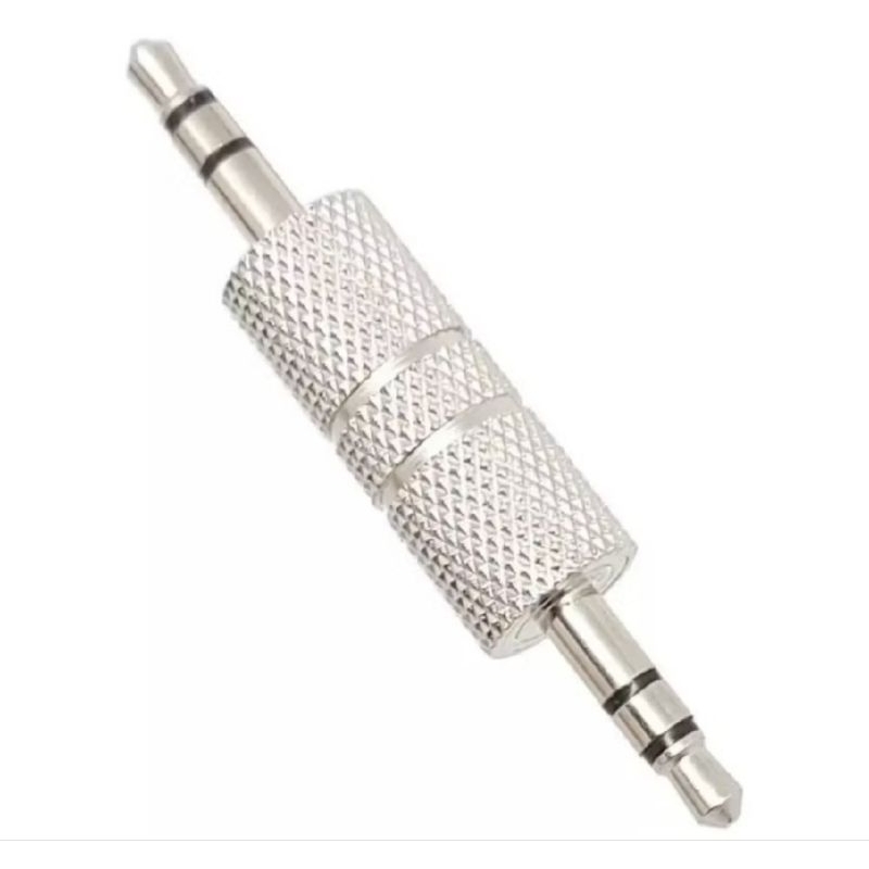 2x Plug Emenda Adaptador P3 P2 3,5mm /polos Macho X Macho