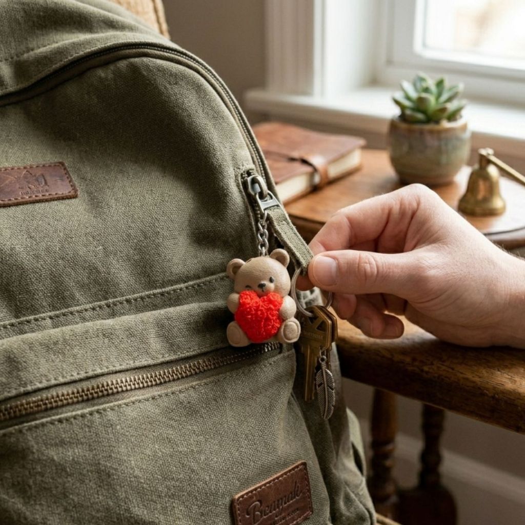 KIT Chaveiro Ursinho Amoroso Mini Urso Carinhoso Fofo Lembrancinha Presente Coração