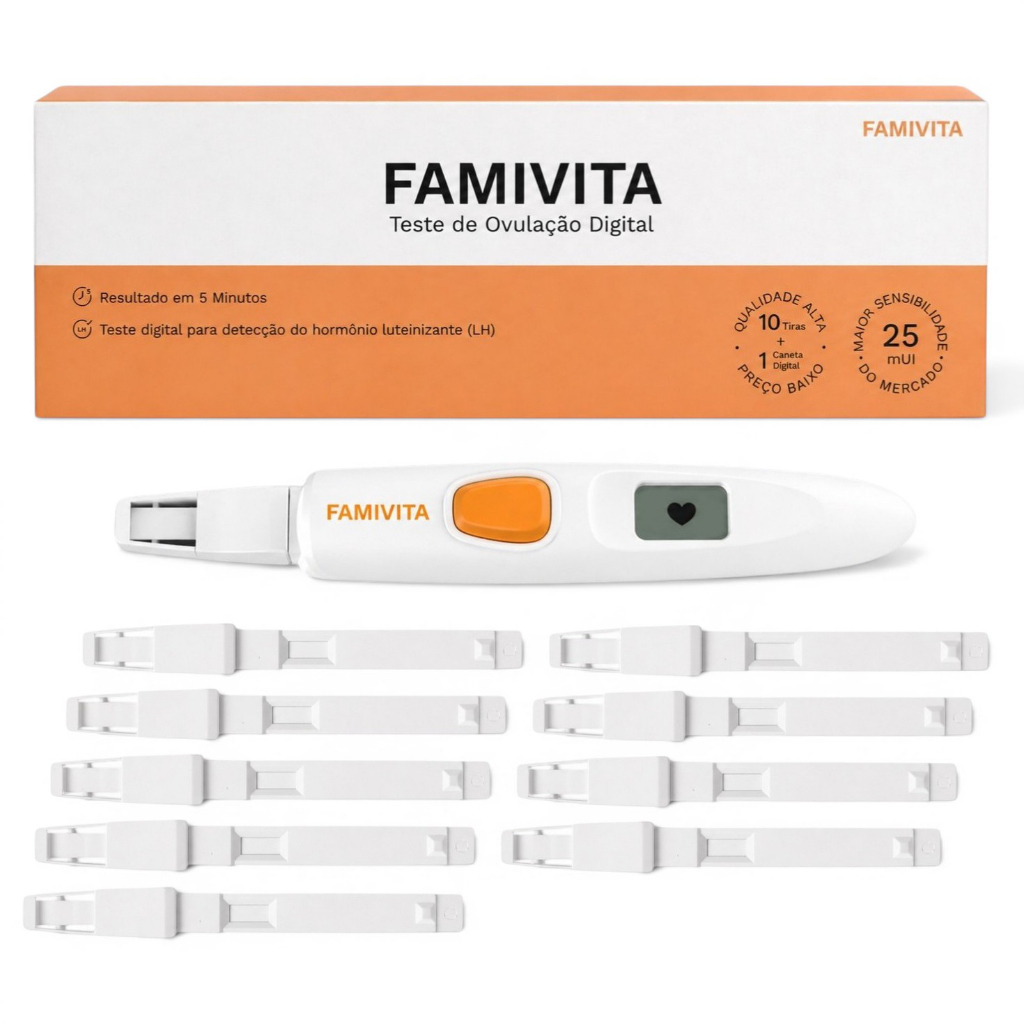 Teste De Ovulação Digital Famivita - Caneta + 10 Tiras