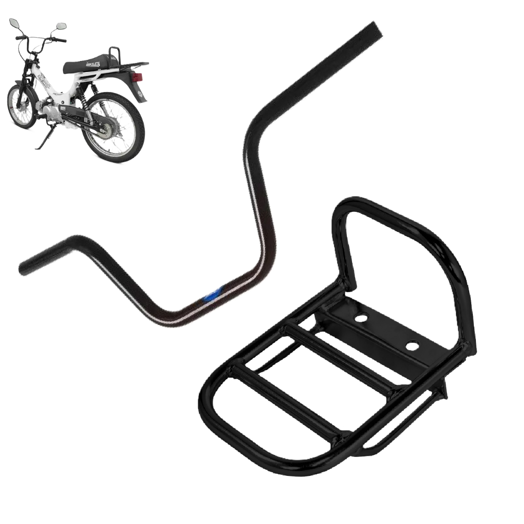 Guidão Guidon Bagageiro Garupa Churrasqueira para Moto Mobilete Caloi Bikelete 1987 á 1993