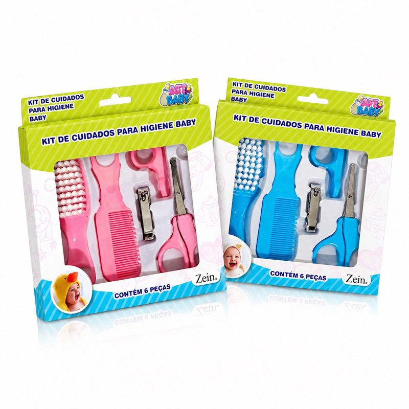 KIT DE CUIDADOS PARA HIGIENE BABY - AZUL E ROSA
