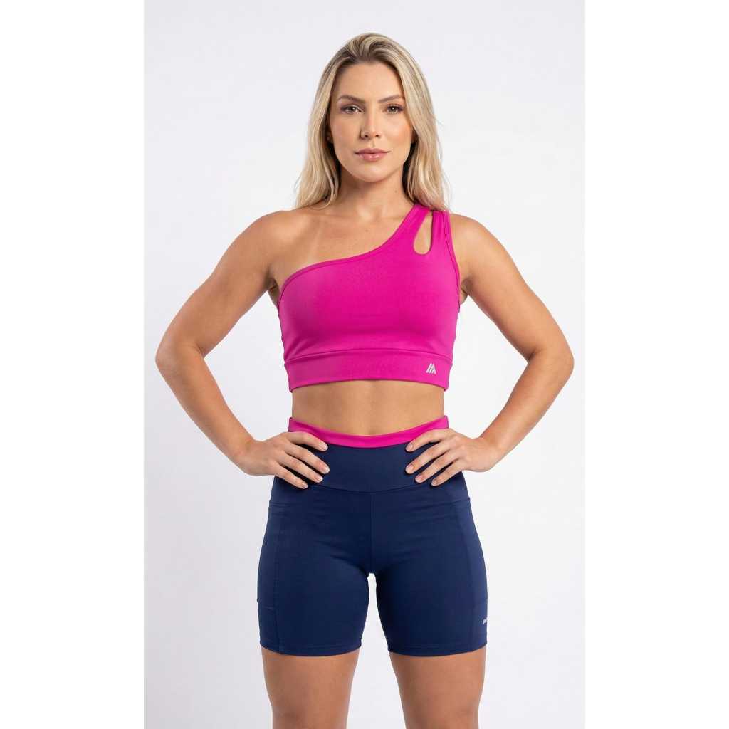Conjunto Academia Corrida Bicolor Compressão Zero Transparência Bolsos Grandes Laterais Cintura Alta
