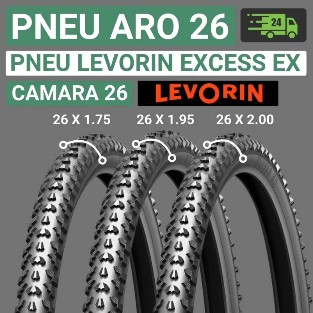 PNEU LEVORIN EXCESS ARO 26 MTB BICICLETA 26X1.75 26X1.95 26X2.00