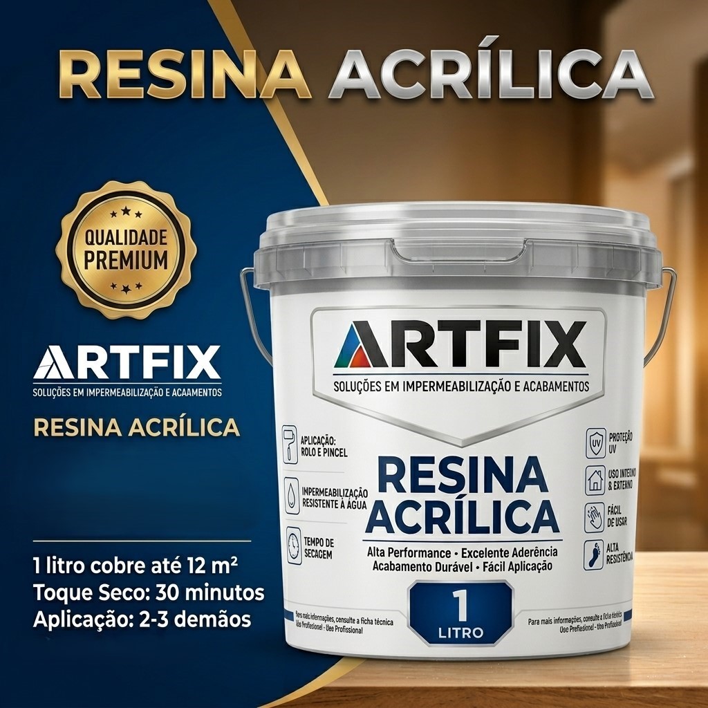 Resina Acrílica 18 Litros Impermeabilizante Incolor Base de Água com Acabamento Brilhante