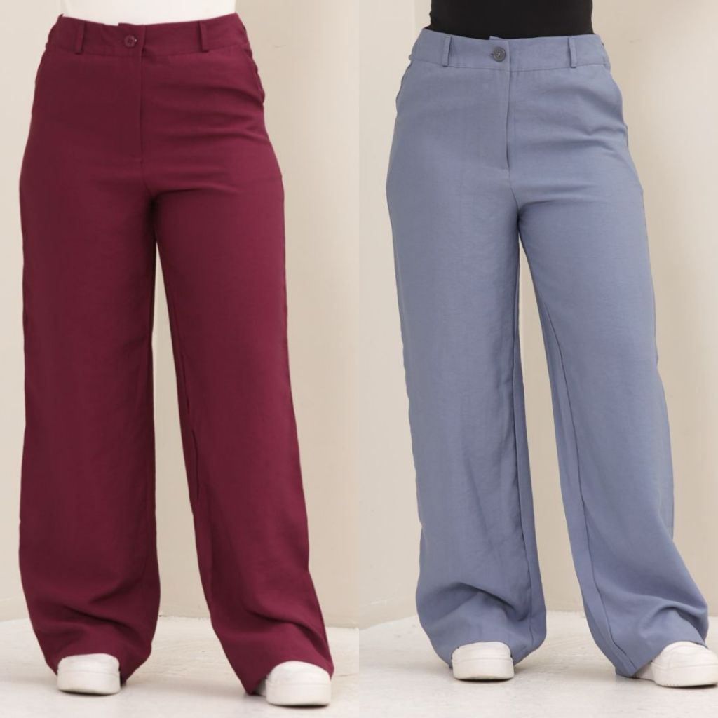 Calça Pantalona Alfaiataria Feminina Cintura Alta Elegante Tendência
