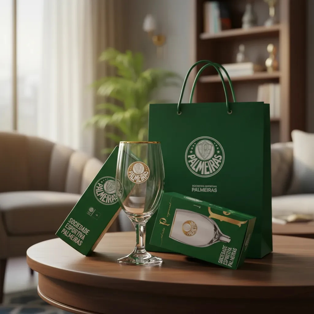 TAÇA SÉRIE OURO PALMEIRAS  + SACOLA PRESENTE PALMEIRAS