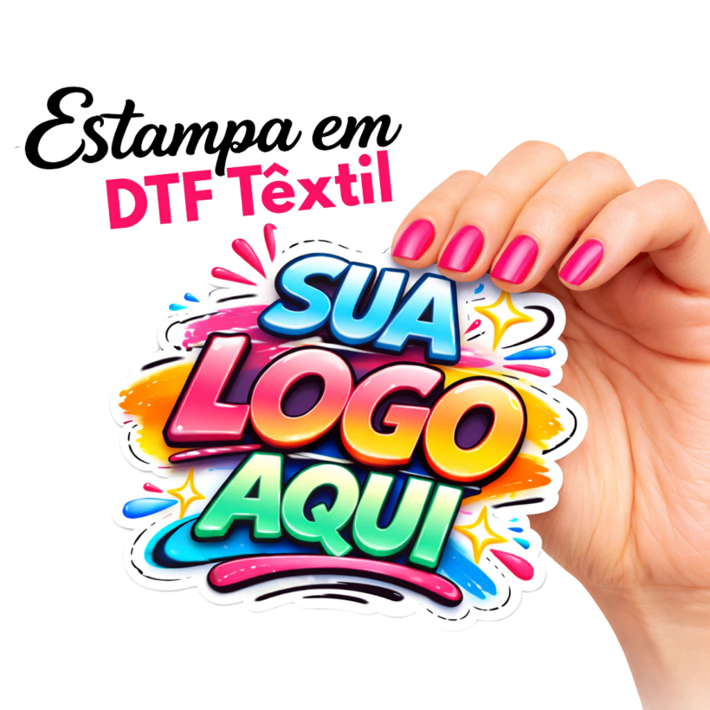 Estampas DTF TÊXTIL - SUA LOGO/SUA ARTE - TAMANHOS 10CM A 28CM 1:1 - Aplicação fácil com Ferro ou prensas - ENVIO RÁPIDO