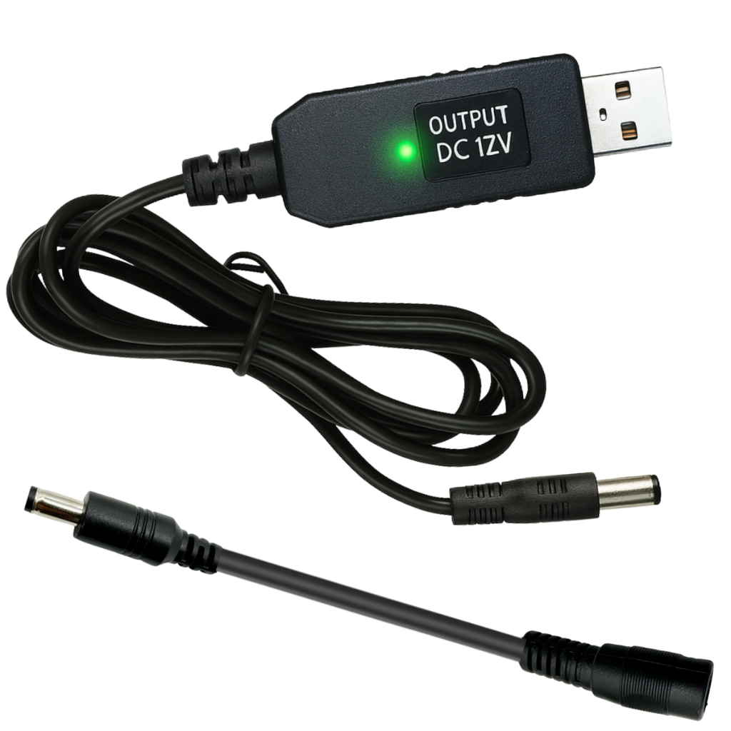 Kit Cabo Usb Conversor De Tensão 5v Para 12v C/ Inversor de Polaridade