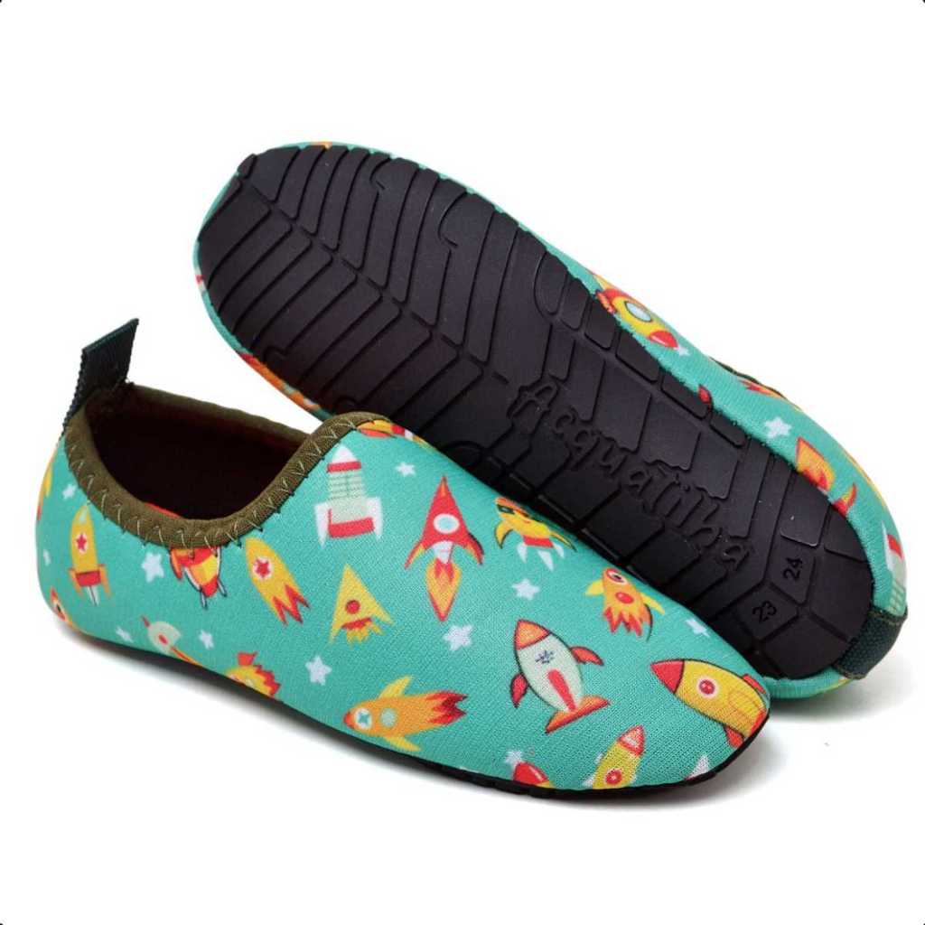 Sapatilha Criança Calce Fácil Antiderrapante Neoprene Sapato Aquático Infantil