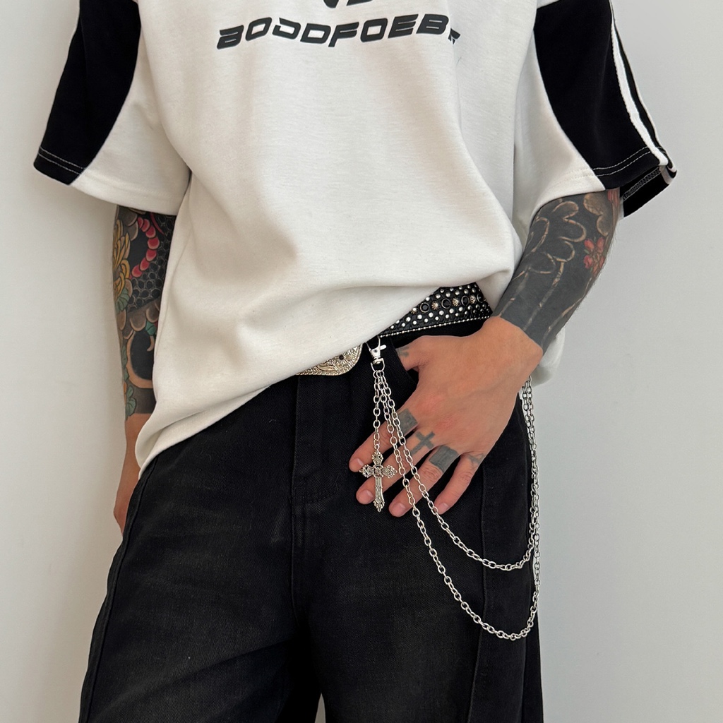 Corrente de Calça Vanguard Chain Prata | Wallet Chain Cruz Premium Streetwear Punk Y2K — imagem 2 de 2