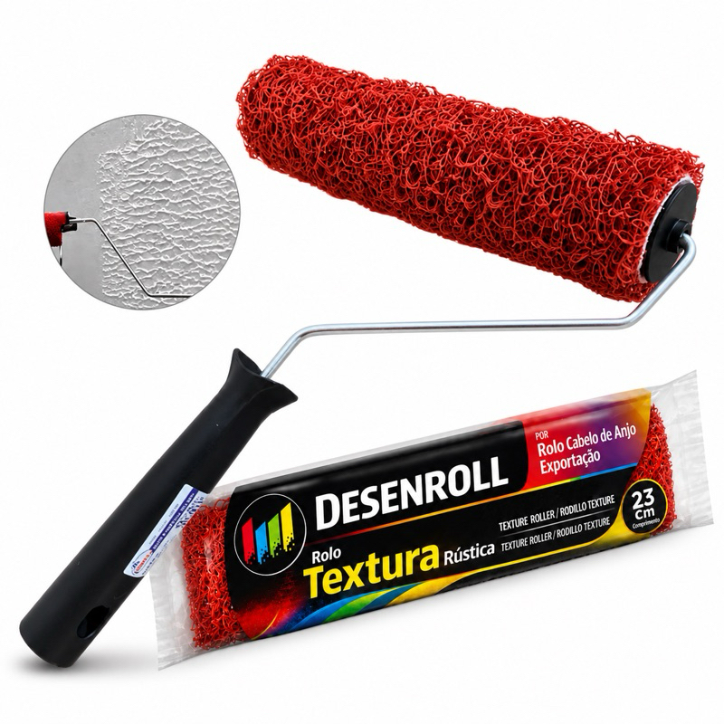Rolo P/ Textura e Massa Rolada Cabelo de Anjo Tipo Exportação 23cm C/ Suporte