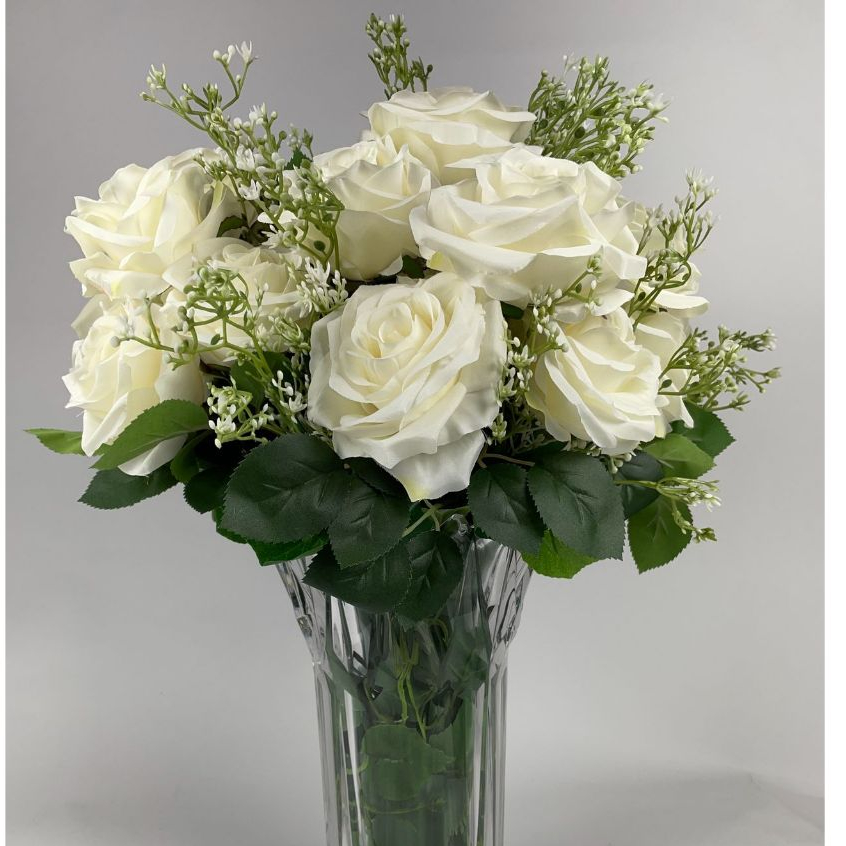 Buquê de Noiva Rosas Buquê Casamento Flores Artificiais Arranjo Floral Decoração