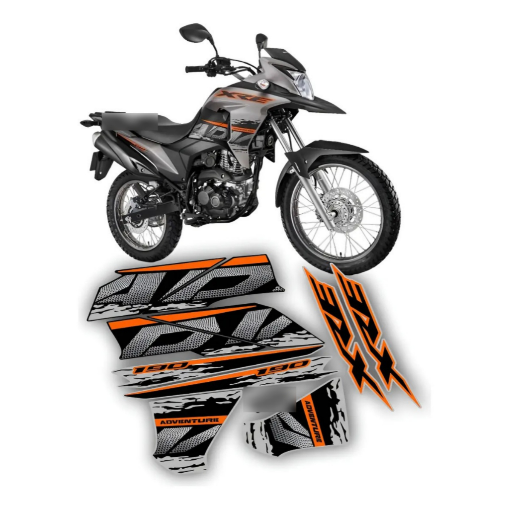 Kit Adesivos Compatível Com XRE 190 Adventure 2016 A 2024 Cores Personalizadas Laminada