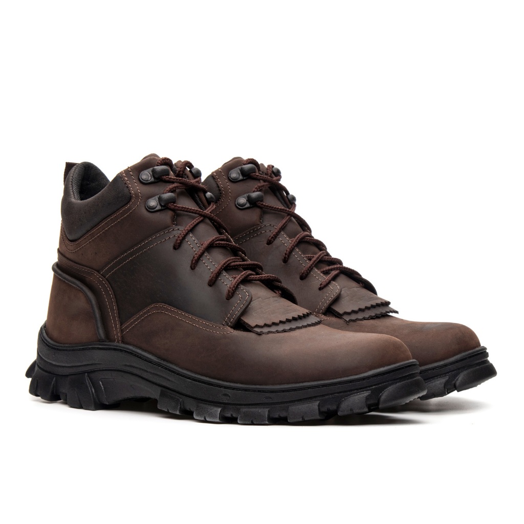 Coturno Feminino Country Texas Gold Em Couro Solado Antiderrapante Conforto Premium Café