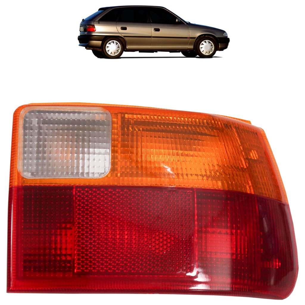 Lanterna Traseira Astra Hatch 1993 1994 1995 1996 1997 Tricolor Lente Estriada Acrilico