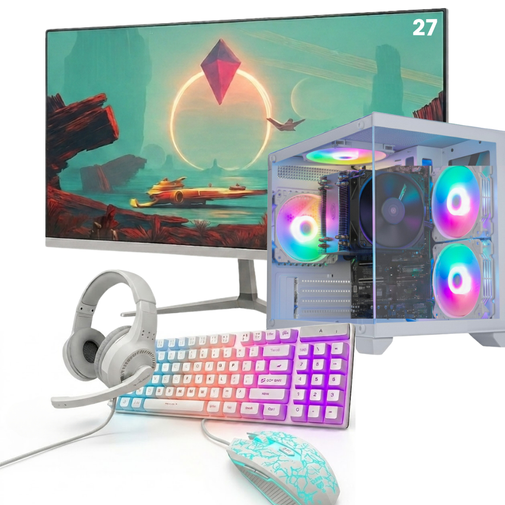 Computador Pc Gamer Aquário Intel core I7, 16gb Ram, 480ssd, Placa de Video 4gb Tela 27 curva wifi