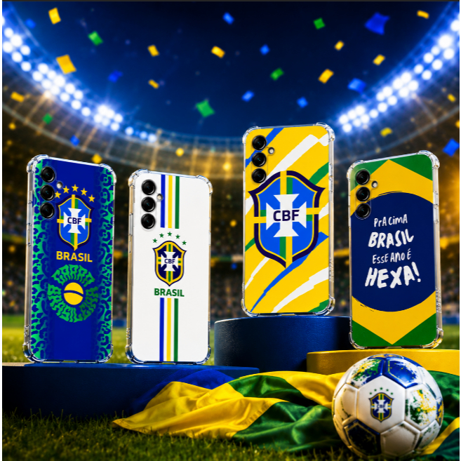 CAPA CAPINHA HEX COMPATIVEL COM A06 e A16, A26, A36 e A56 DESENHO VARIADO SELEÇÃO BRASILEIRA HEXA ANTI IMPACTO