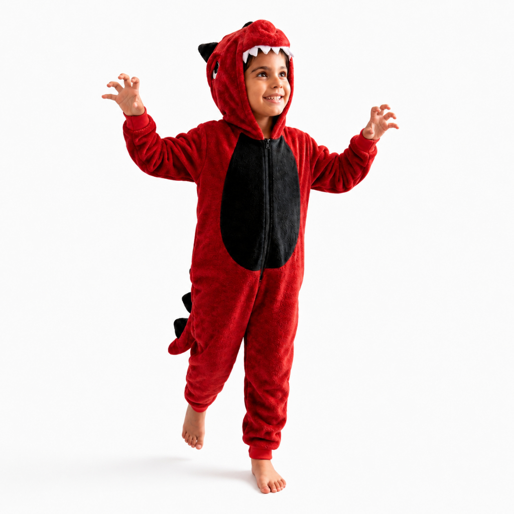 Pijama Kigurumi Infantil Dinossauro Vermelho