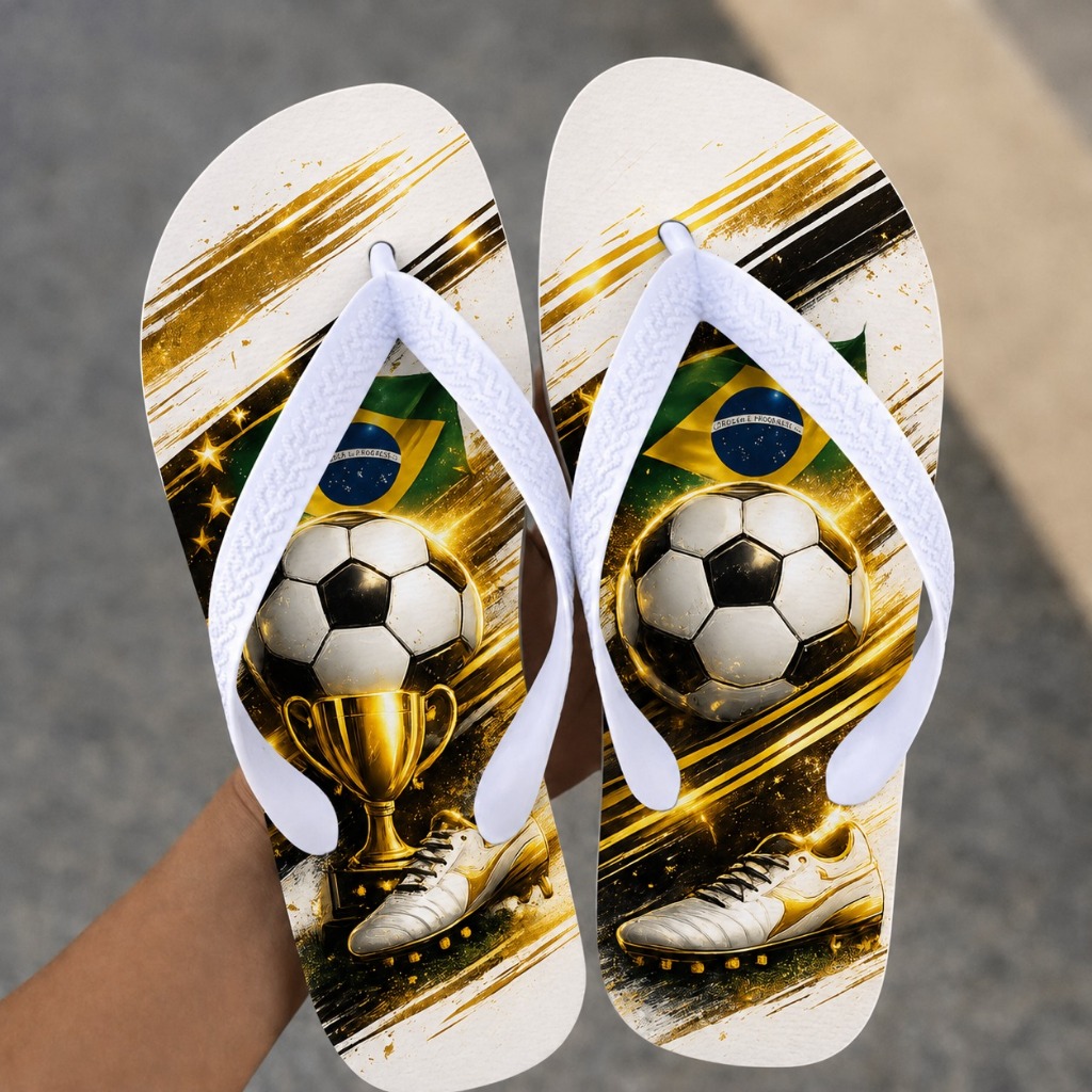 Chinelo de Dedo Masculino Futebol Brasil Antiderrapante Confortável Seleção Brasileira