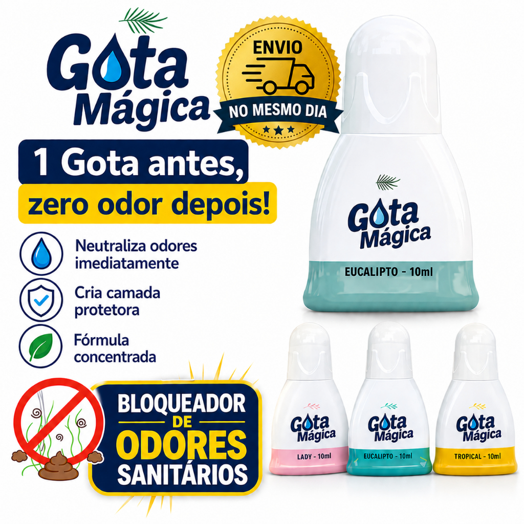 Bloqueador de Odor para Banheiros Vaso Sanitário e Perfumador Gota Mágica