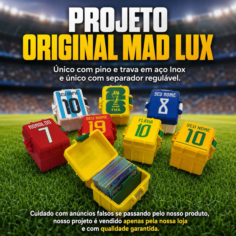 Caixa Porta Figurinhas Copa do Mundo - Nome e Número Personalizado - Mais de 250 Figurinhas — imagem 2 de 2