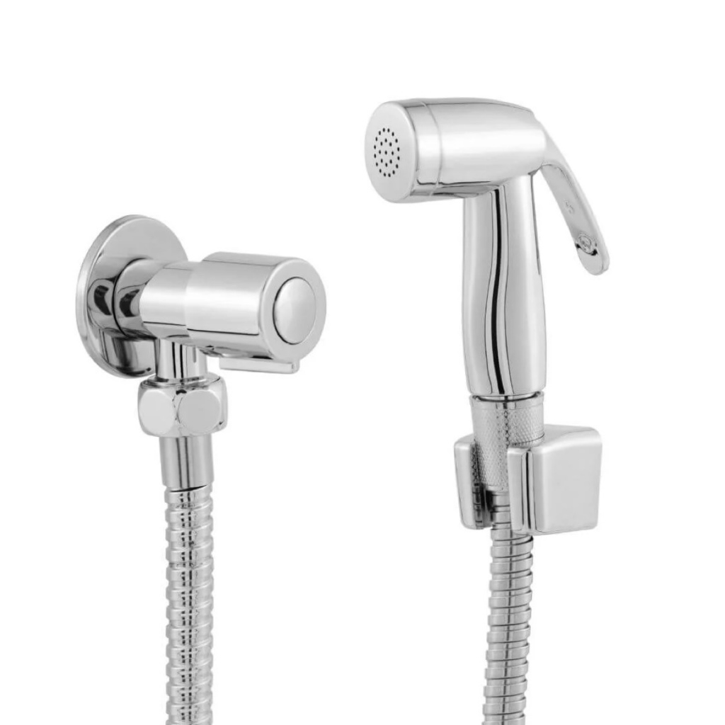 Ducha Higiênica de Banheiro Registro Metal Completa Cromada.