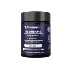FitDreams® AlwaysFit | Melatonina + Magnésio + L-Triptofano + Vitaminas B6 e B9 (Metilfolato) | 30 Cápsulas