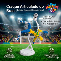 Dummy 13 Copa Brasil Edition Futebol com Suporte e Bola - Boneco Articulado Figura de Ação