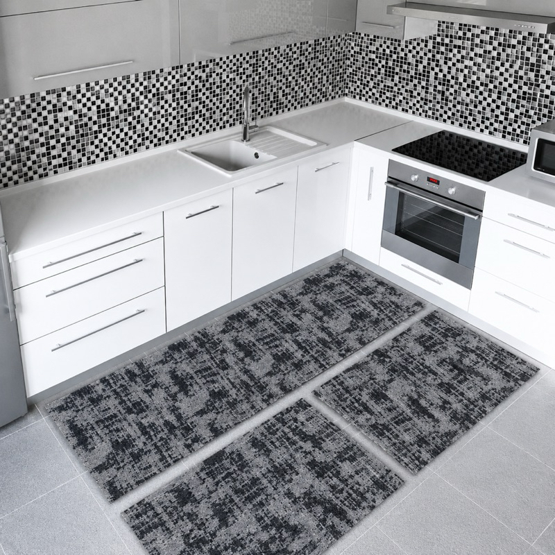 Jogo de Cozinha Cozinha 3 peças Antiderrapante Jacquard Emborrachado com Acabamento na Bainha