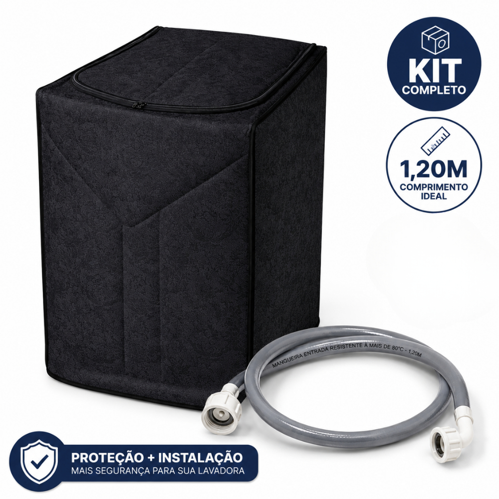 Capa Máquina De Lavar 14kg Com Mangueira 1,20m