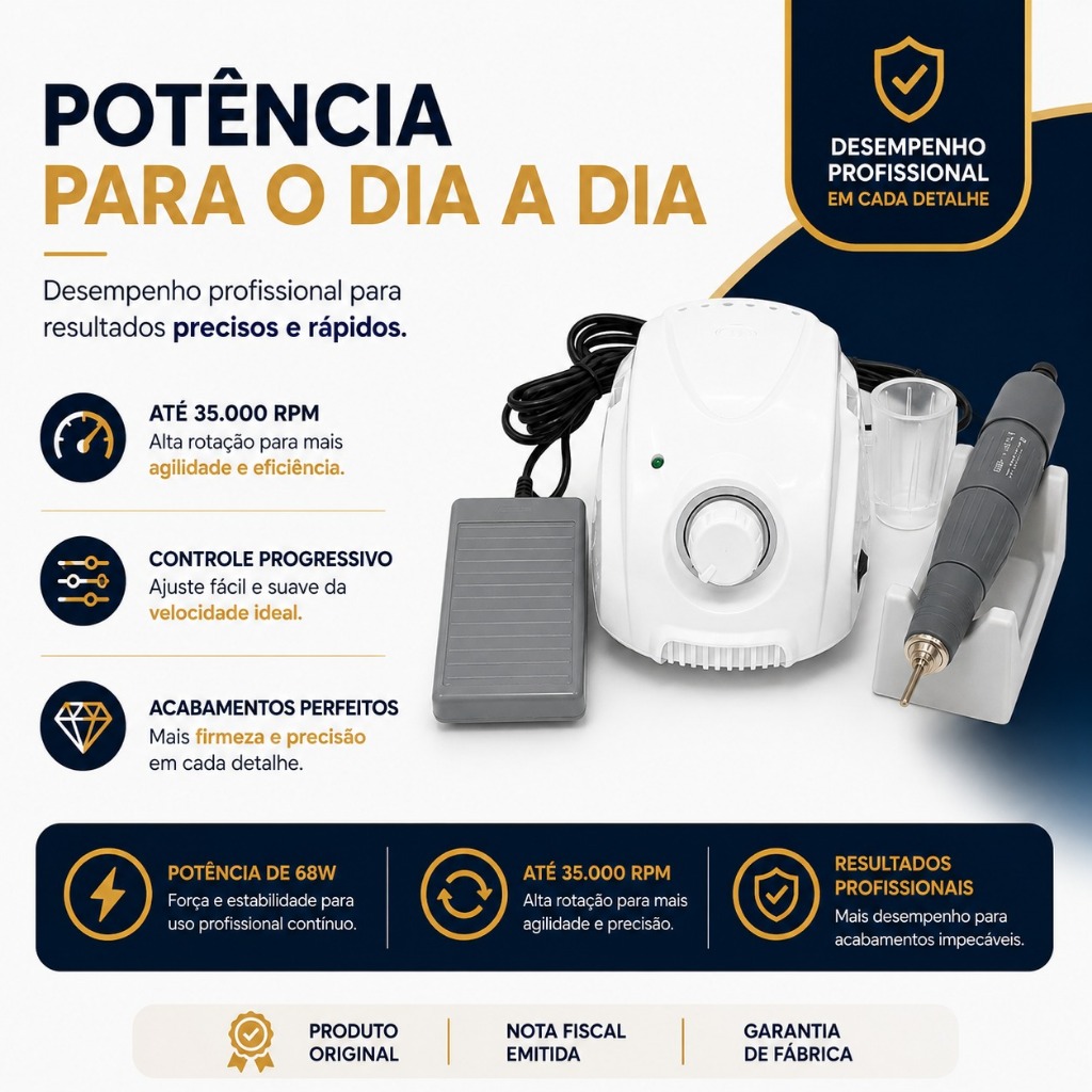 Micro Motor Marathon Protético Manicure Podólogo Profissional Original com NF — imagem 2 de 2