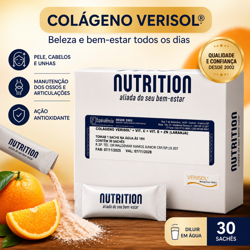 Colágeno Verisol Sachê 2,5g 30 Unidades Selo Original